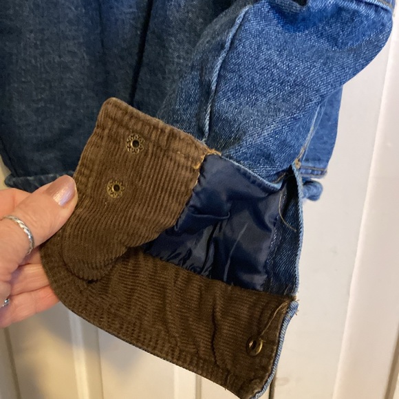 Wrangler Blue Denim Jacket with Brown Collar - Picture 12 of 13